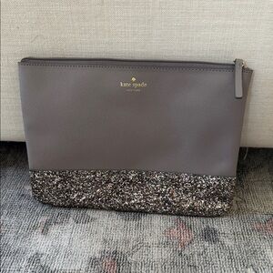 Kate Spade Charcoal and Sparkle Pouch